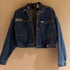 Womens Guess Cropped Jean Denim Jacket size M